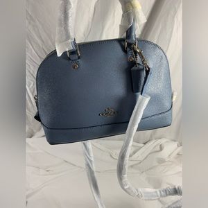 Genuine Coach crossgrain glitter mini Sierra dusk crossbody bag purse